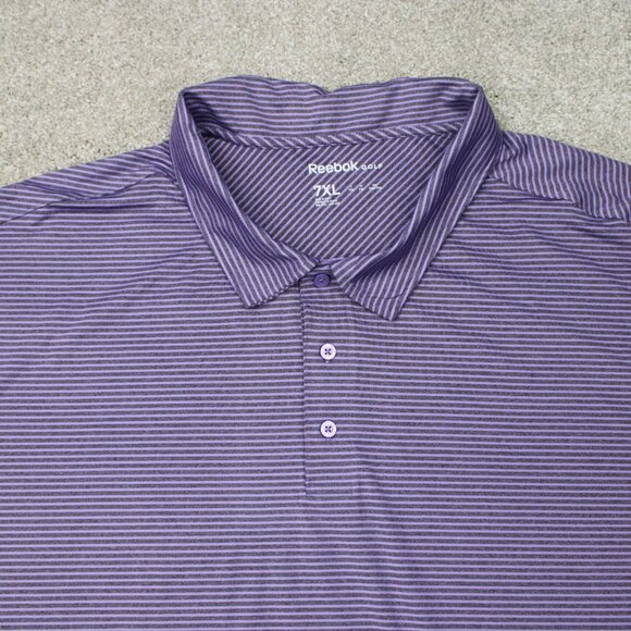 Reebok Golf Polo Shirt Mens 6XL Purple Striped Speedwick Short Sleeve Pullover - Picture 6 of 16